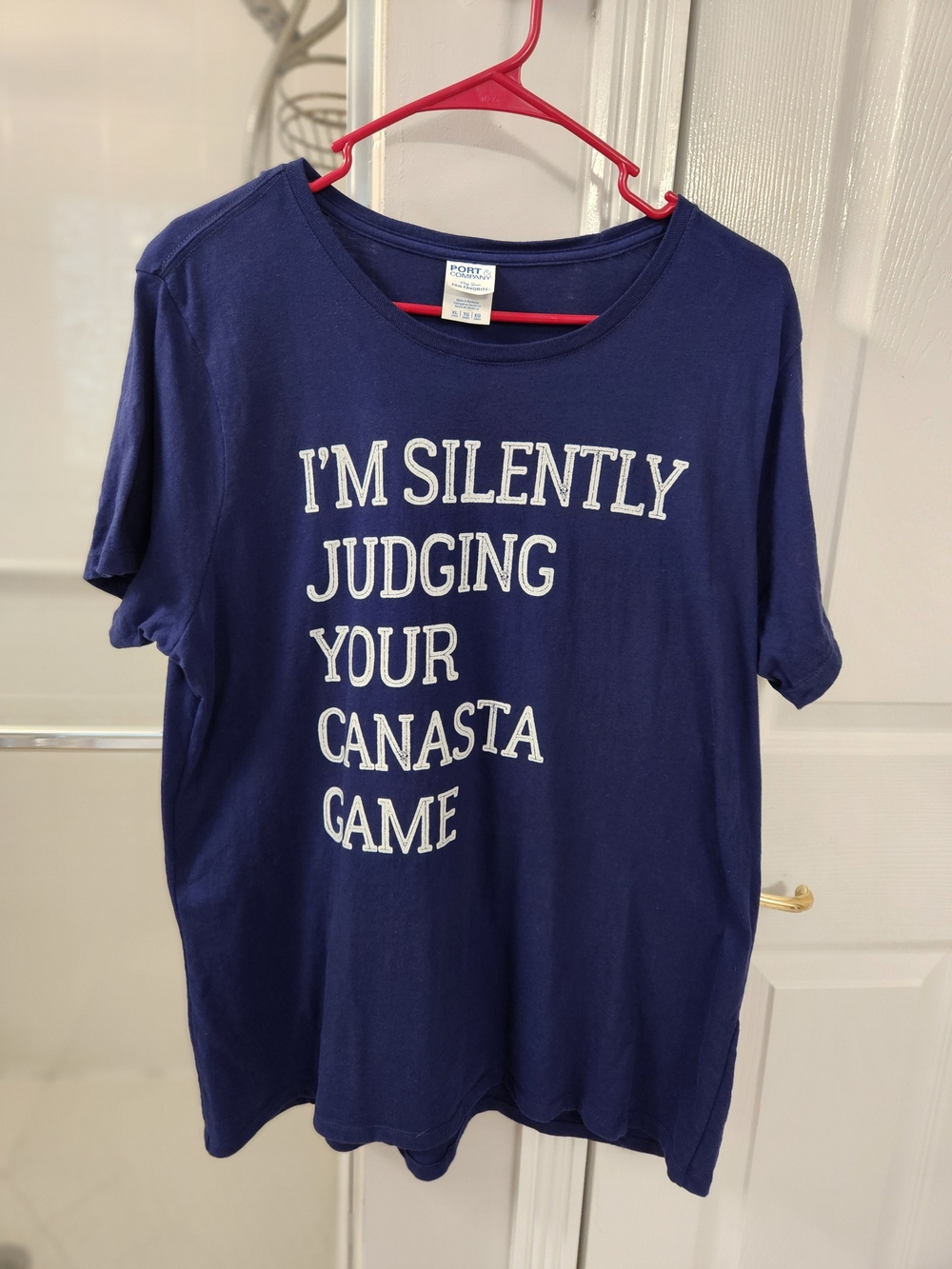 Sport-Tek Navy Graphic Tee with White Canasta Text XL